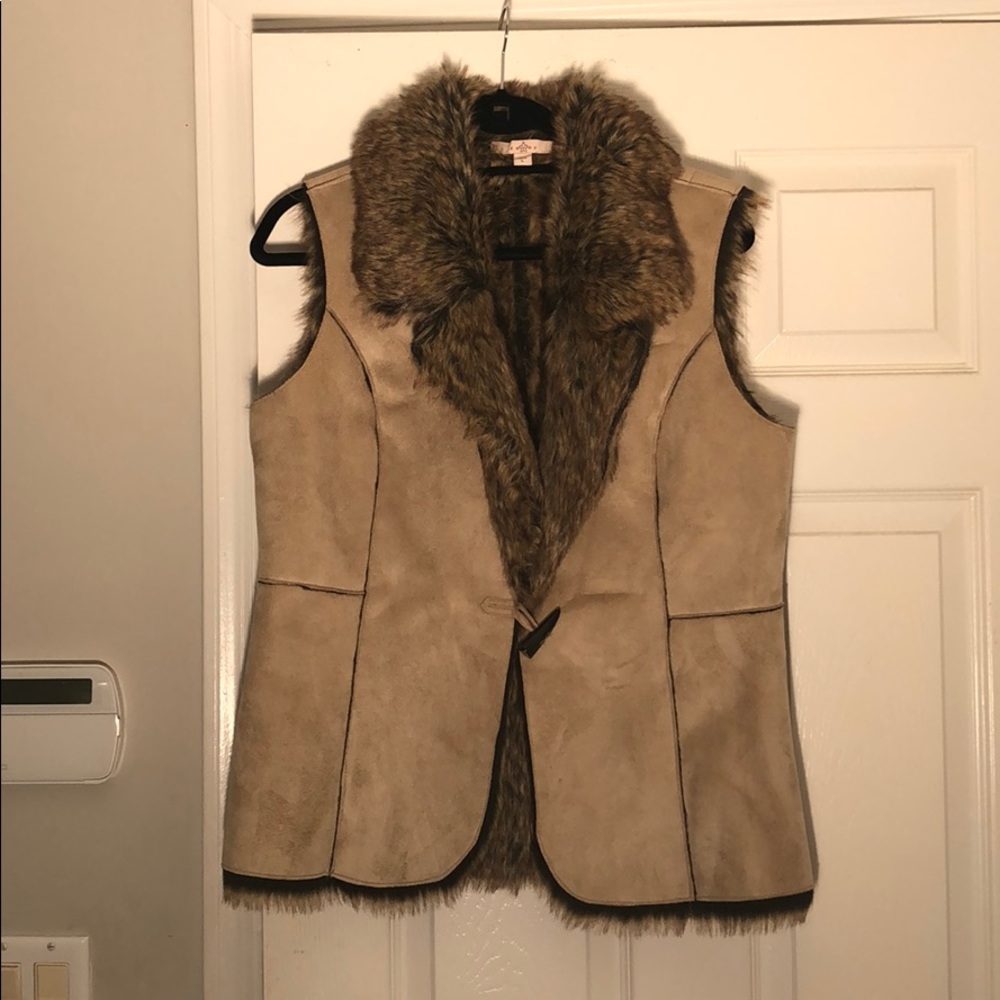 Faux fur lined vest